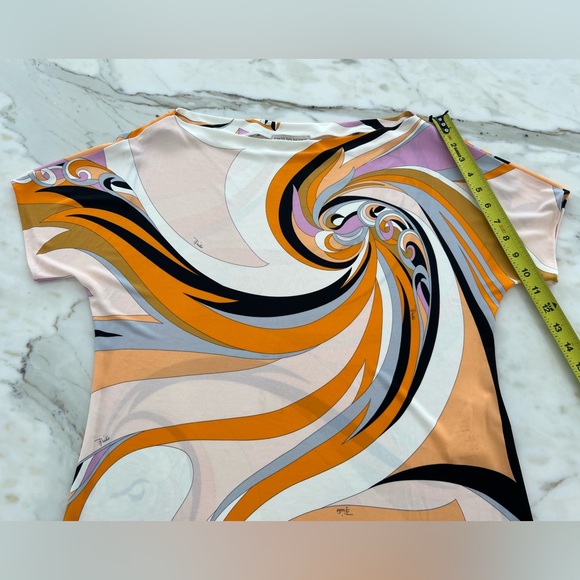 EMILIO PUCCI ORANGE MULTI TOP STYLE 82JN36 SIZE IT 46 / US 12 NWOTS! - Picture 10 of 17